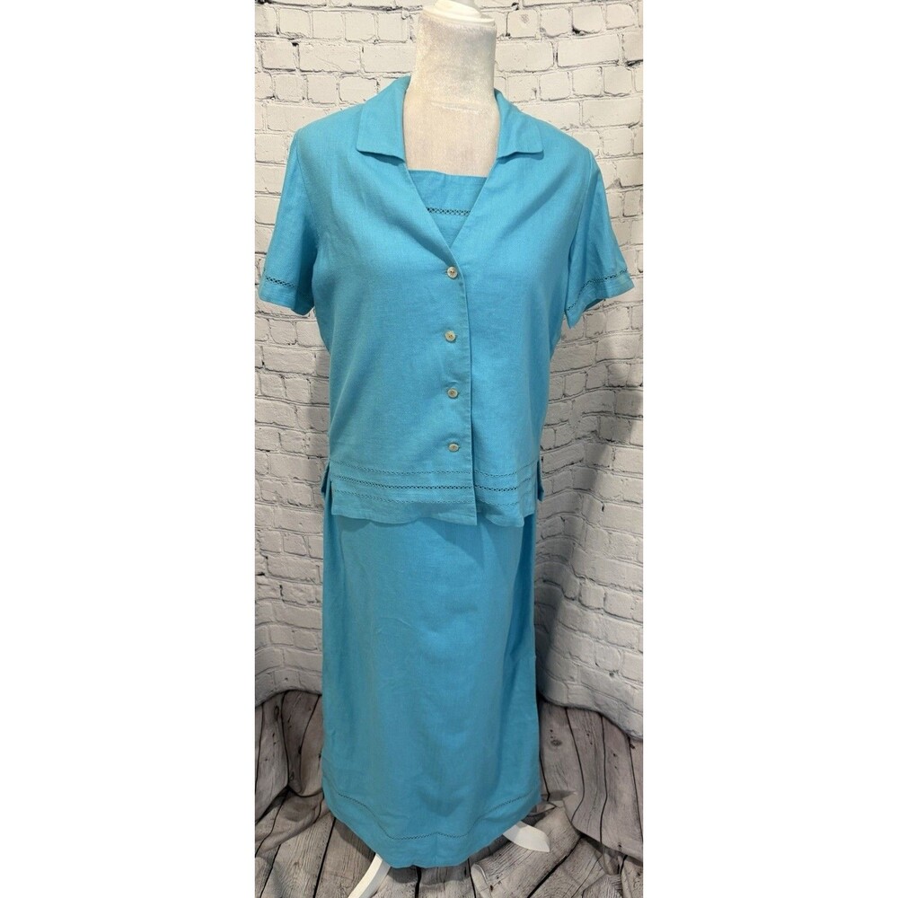 Vintage Talbots sleeveless Linen dress and matching short-sleeve jacket/top 6